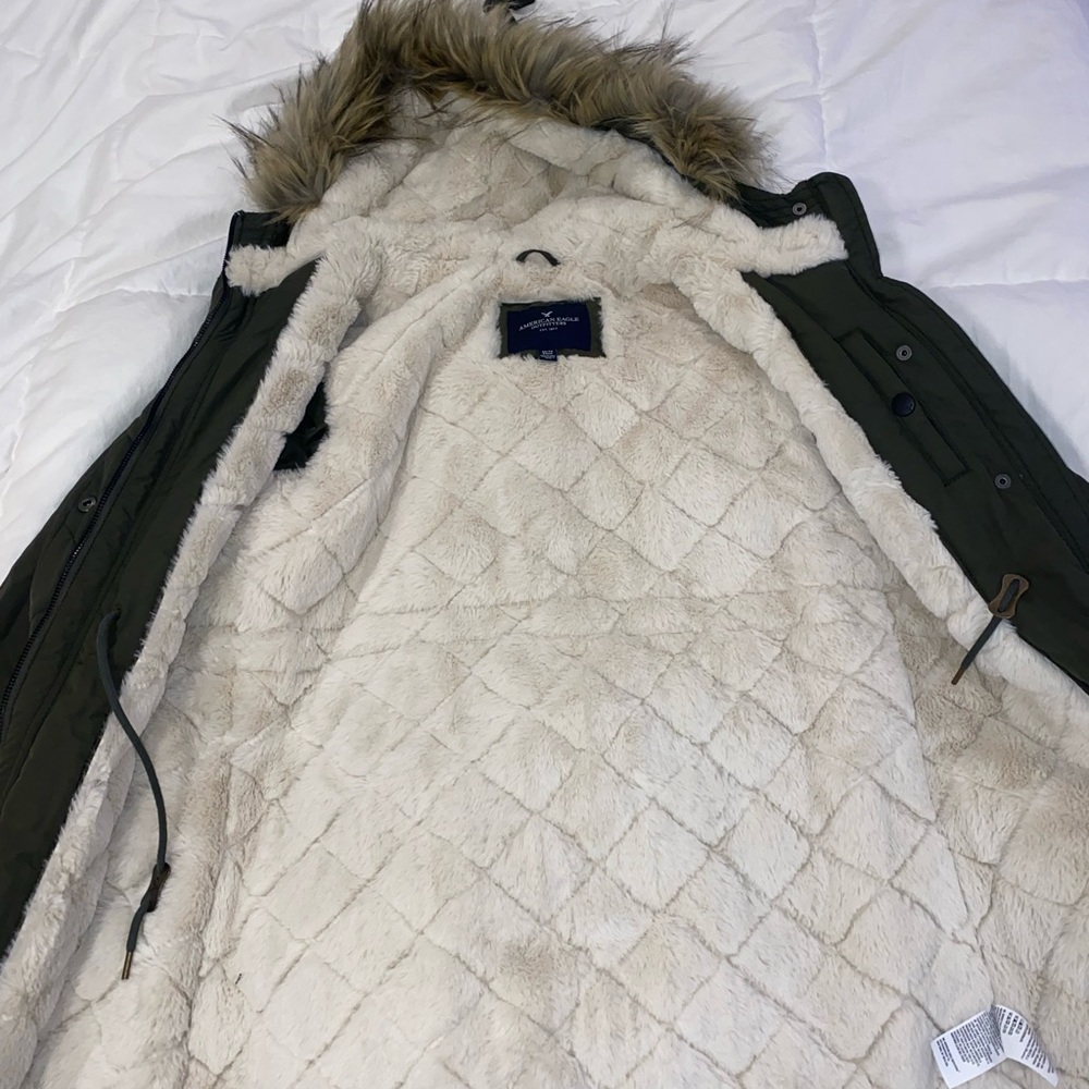 American Eagle Army Green Parka Jacket Gem